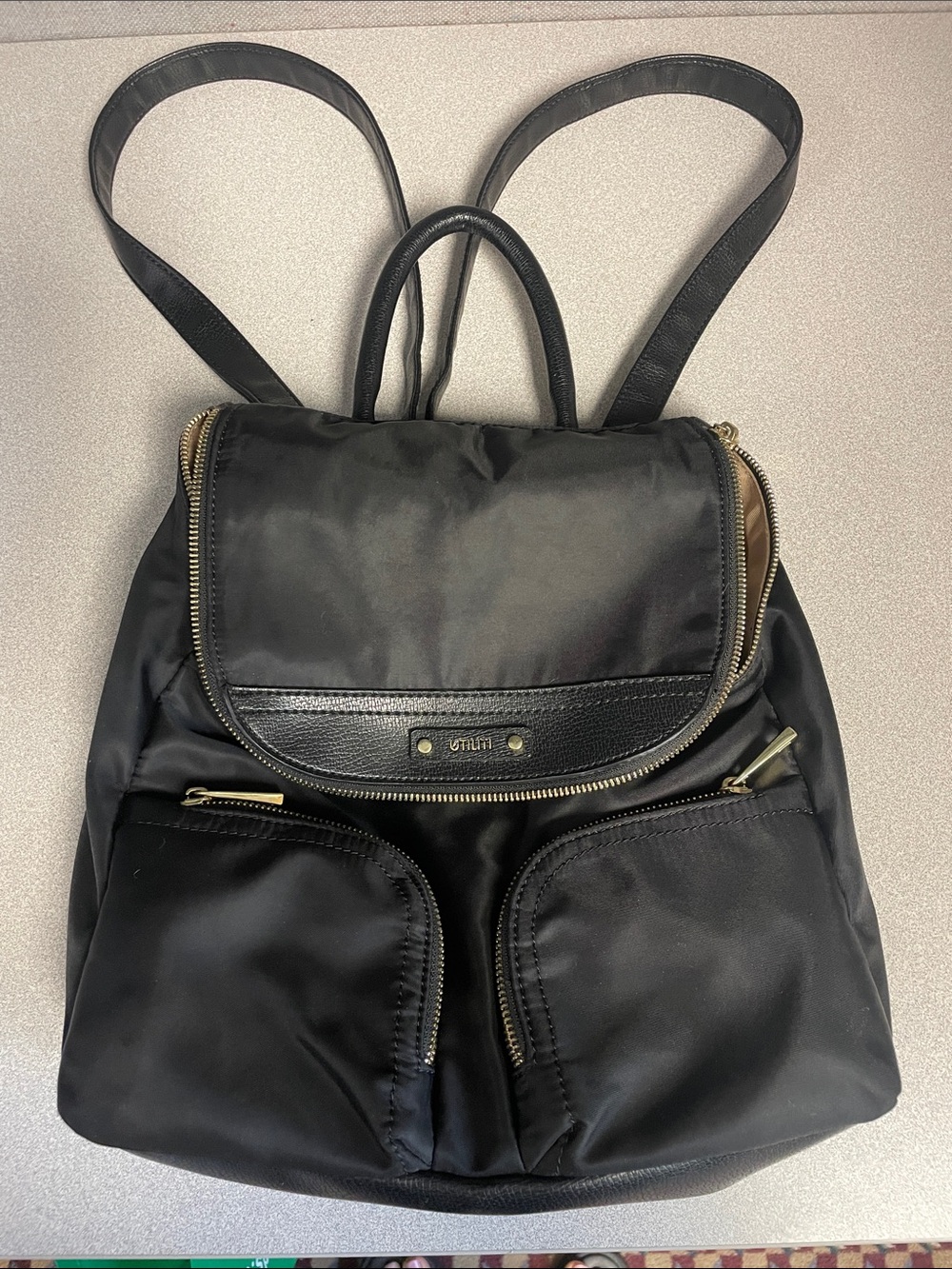 Black backpack purse
